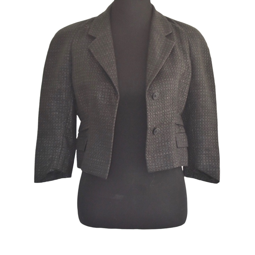 Belstaff cropped 3/4 sleeve jacket black sz 8